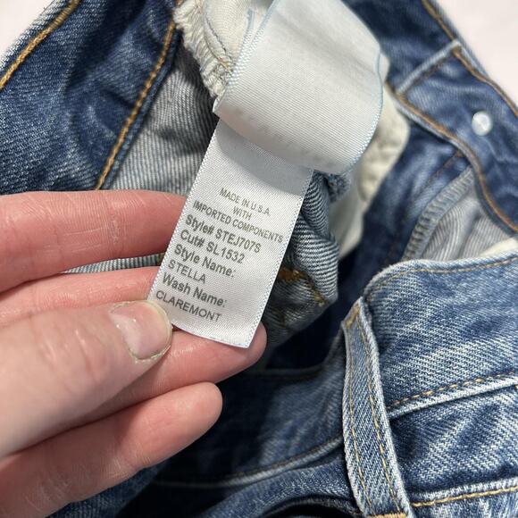 SLVRLAKE Jeans Womens 28 Blue Stella Straight Leg Claremont Wash Made USA Denim - Picture 6 of 13